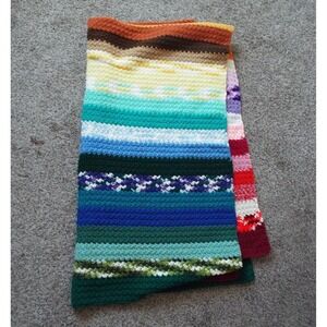 #17 - Afghan Crochet Blanket Multicolored 74"L x 40"W